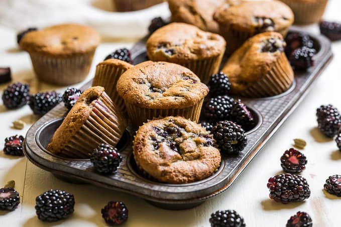 Easy Paleo Blackberry Cardamom Muffins: Gluten-Free & Moist